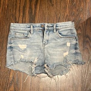 Blank NYC Light Blue Distressed Denim Shorts